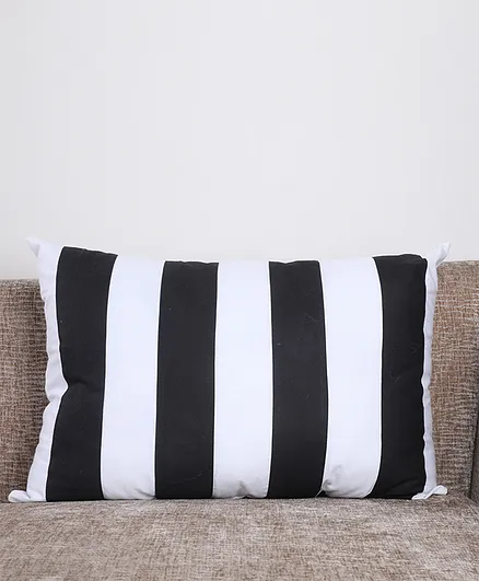 My Gift Booth Stripe Rectangle Pillow - Black White