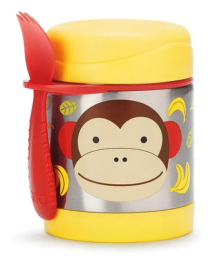 Skip Hop Stainless Steel Insulated Lunch Box Monkey Print - Yellow