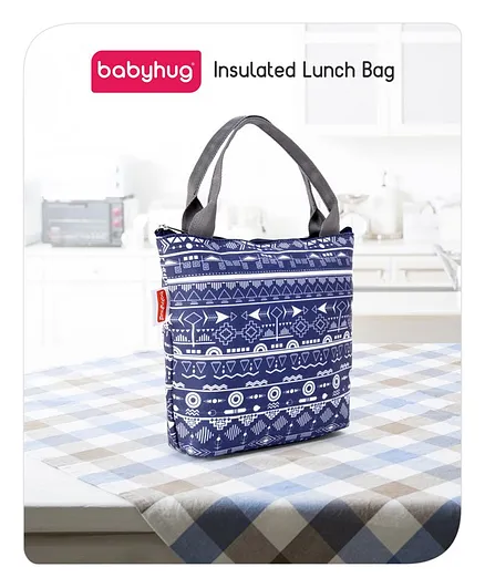 Babyhug Insulated Lunch Bag With Strips Print (Color May Vary)