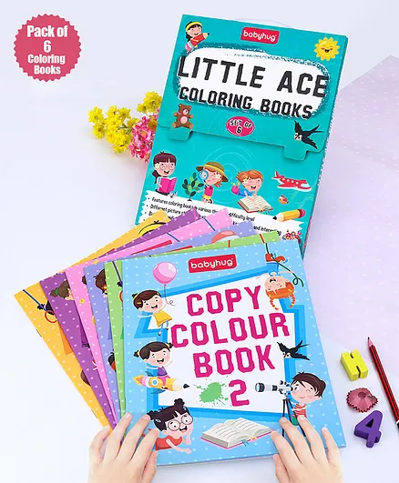 Babyhug Little Ace Coloring Books Set of 6 - English