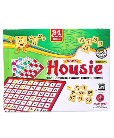 Yash Toys Housie Board Game 24 Reusable Tickets - Multicolor