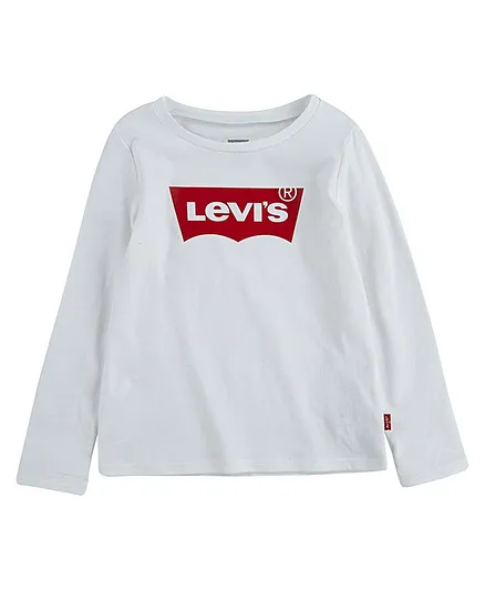 Levi's Full Sleeves Brand Name Printed Tee - White