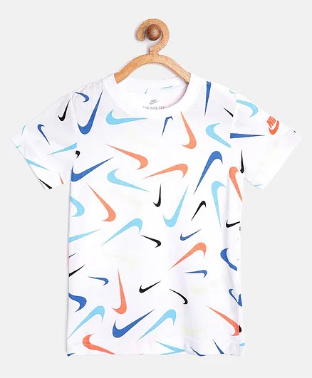 Nike Half Sleeves Printed Tee - White