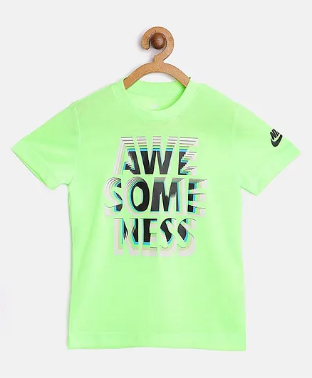 Nike Awesomeness Print Half Sleeves Tee - Lime Green