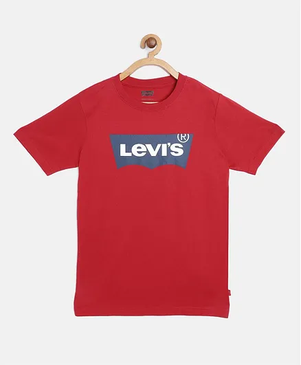 Levi's® Short Sleeves Batwing Logo Graphic Print Tee - Red