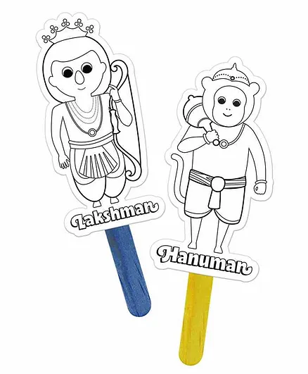 Coco Bear Ram leela Ramayan Themed Fun Stick Puppet Activity - Multicolor