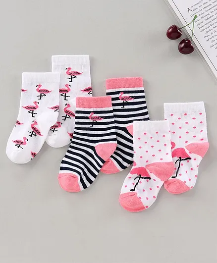 Cute Walk by Babyhug Anti Bacterial Ankle Length Socks Pack of 3 - Pink