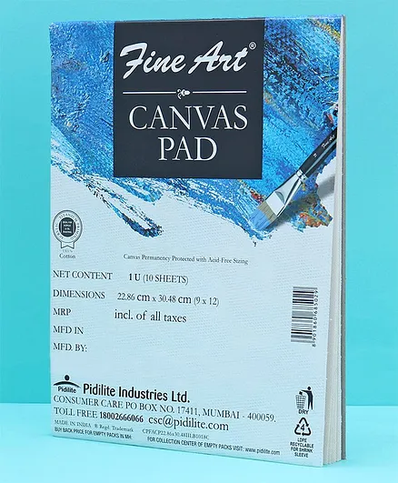 Fine Art Acrylic Painting Canvas Pad - 9 x 12 Inch