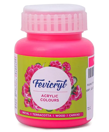Fevicryl Acrylic DIY Paint Non-Cracking Canvas Paint Pink - 100 ml