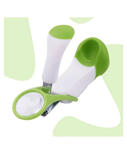 Baybee Nail Clipper with Magnifying Glass - Green