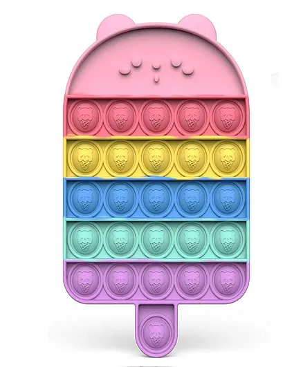 FunBlast Ice-Cream Shape Pop Bubble Stress Relieving Silicone Pop It Fidget Toy - Multicolor