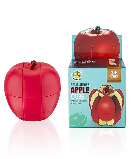 SANJARY Apple Shape Stickerless Rubik Cube Toy - Red