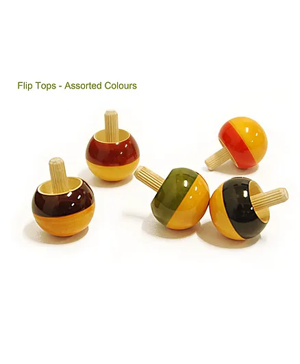 Fairkraft Creations Wooden Flip Top Set Of 5 - Multicolour