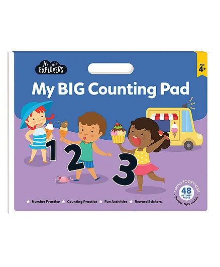 Junior Explorers My Big Counting Pad with Carry Handle & Rewarded Stickers - English
