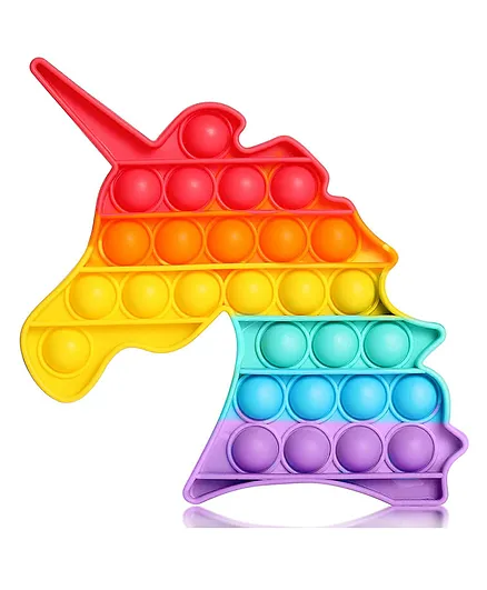 OPINA Unicorn Shape Pop Bubble Stress Relieving Silicone Pop It Fidget Toy - Multicolor