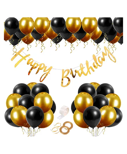 Zyozi Birthday Decorations Black Gold Pack Of 29 Online In India Buy At Best Price From Firstcry Com