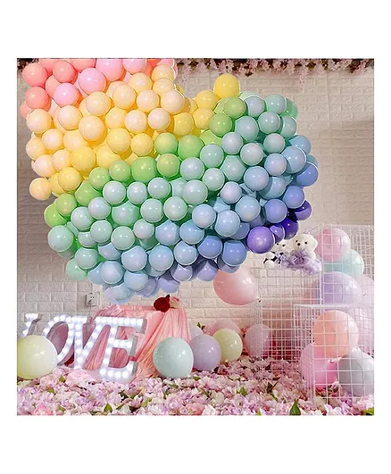 Zyozi Pastel Rainbow Balloons With Glue Dot Multicolour Pack Of 102 Online In India Buy At Best Price From Firstcry Com