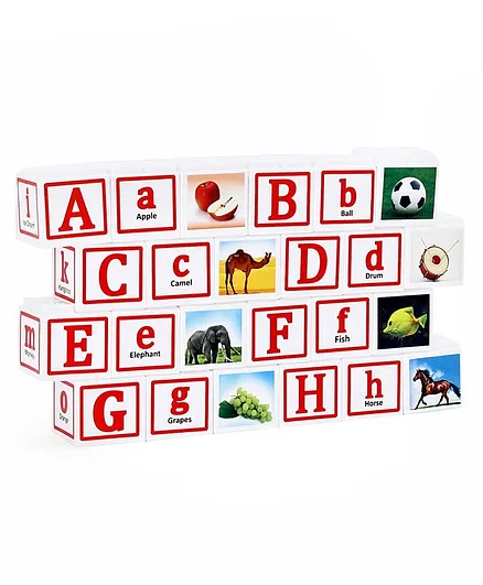 Ratnas Nice Alphabets and Numbers Blocks Set of 24 Pieces - Multicolor