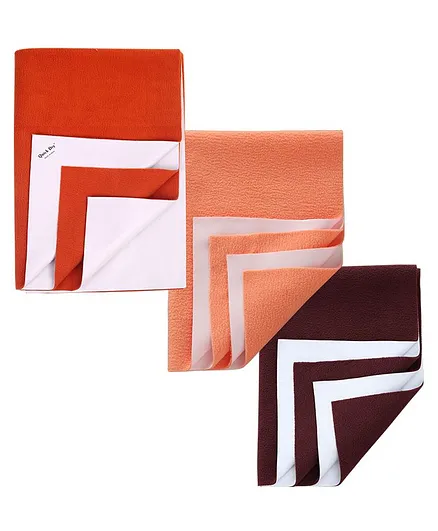 Quick Dry Bed Protector Sheet Set of 3-Large (Peach,Maroon,Toffee)