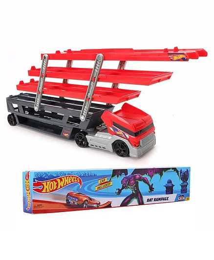 Hot Wheels Bat Rampage - Multicolor & City Mega Hauler Truck - Red & Black