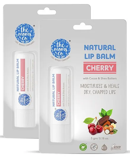 The Moms Co Natural Cherry Lip Balm - 5 gm (Pack of 2)