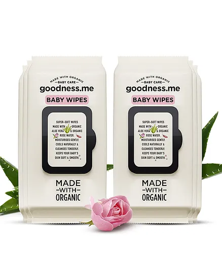 goodnessme Organic Pure Water Baby Wet Wipes Pack of 6