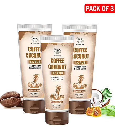 TNW- THE NATURAL WASH COFFEE COCONUT SCRUB (Pack of 3)