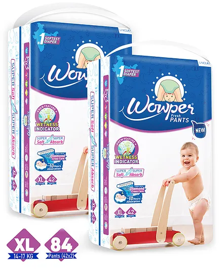Wowper Fresh Pants Diapers Exta Large - 42 Pieces - (Pack of 2)