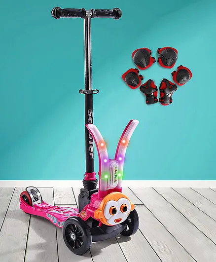 Babyhug Celerity Kids Kick Scooter with 4 Level Height Adjustment - Pink