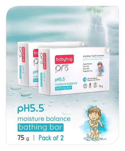 Babyhug Pro pH 5.5 Moisture Balance Bathing Bar - 75 gm (Pack of 2)