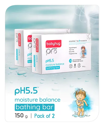Babyhug Pro pH 5.5 Moisture Balance Bathing Bar - 150 gm (Pack of 2)