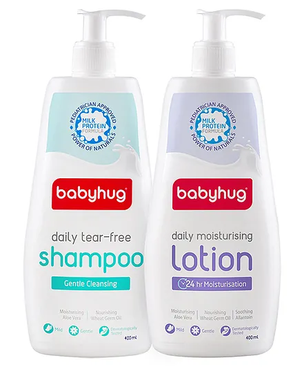 Babyhug Daily Tear Free Shampoo - 400 ml & Babyhug Daily Moisturising Lotion - 400 ml