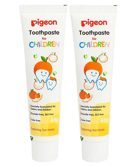 Pigeon Children Toothpaste Orange Flavor 45 gm (Pack of 2)