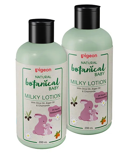 Pigeon Natural Botanical Baby Milky Lotion - 200 ml (Pack of 2)