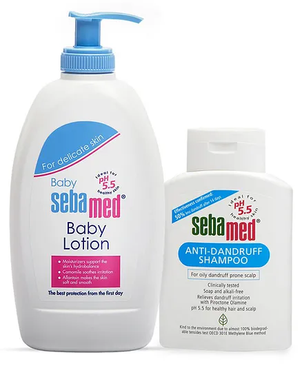 Sebamed Baby Lotion - 400 ml (Packaging May Vary) and Antidandruff Shampoo - 200ml for Women