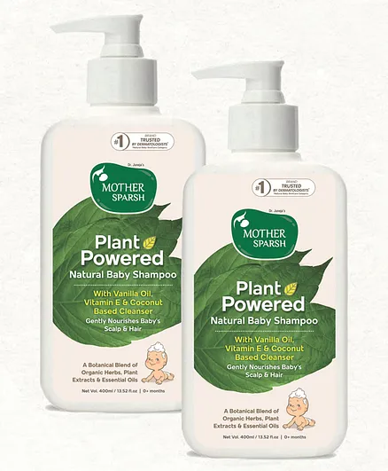 Mother Sparsh Plant Powered Natural Baby Shampoo - 400 ml (Pack of 2)