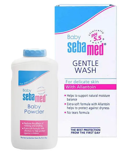 Sebamed Baby Gentle Wash - 400 ml & Baby Powder - 200 gm (Packaging May Vary)