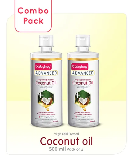 Buy Babyhug Advanced Cold Pressed Extra Virgin Coconut Oil- 500 ml ...