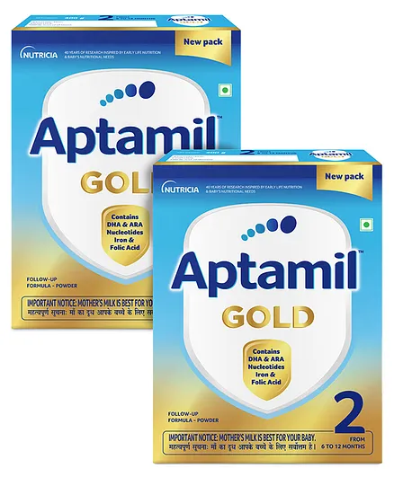 Aptamil Gold Stage 2 Follow up Infant Formula Powder 400 gm (Pack of 2)