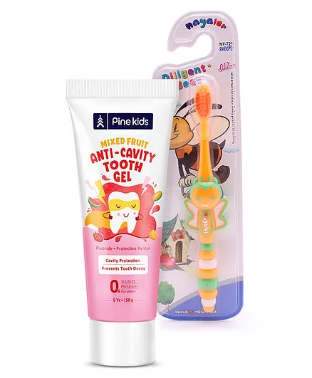 Mixed fruit tooth gel & toothbrush combo