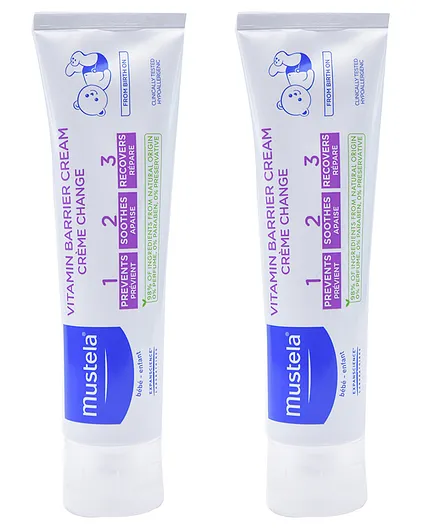 Mustela Vitamin Barrier Cream 1 2 3 - 100 ml  - Pack  Of 2