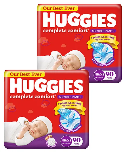 Huggies Wonder Pants with 5 in 1 Complete Comfort New Born  Combo Pack of  2  XS  Buy 48 Huggies Pant Diapers  Flipkartcom