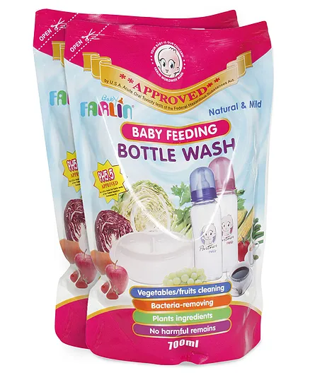 Farlin Baby Feeding Bottle Wash Refill Pack - 700 ml -Pack of 2