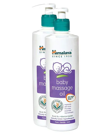 Himalaya Herbal Baby Massage Oil Dispenser Bottle - 500 ml ( Pack of 2)