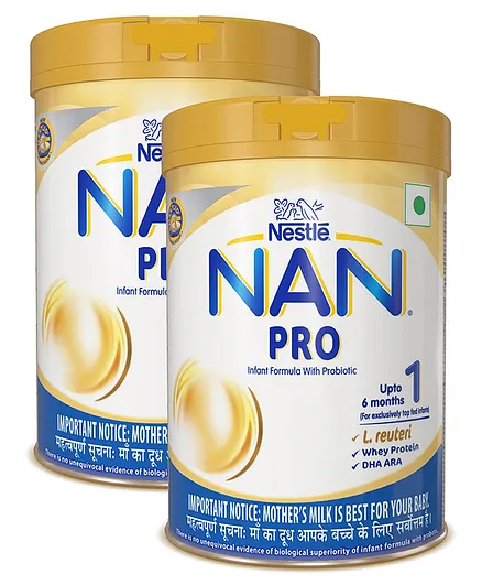 Nestle NAN Pro 1 Infant Formula Powder Tin Pack - 400 g(Pack of 2)
