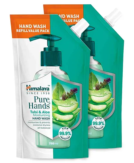 Himalaya Pure Hands Deep Cleansing Tulsi & Aloevera Handwash Refill Pack - 750 ml Pack Of 2