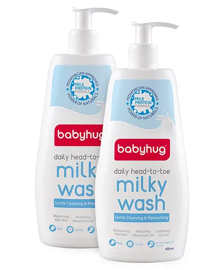 Buy Babyhug Daily Head To Toe Milky Wash 400ml Pack Of 2 Online At Firstcry Com