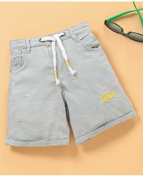 Babyhug Mid Thigh Shorts With Draw Cord - Blue
