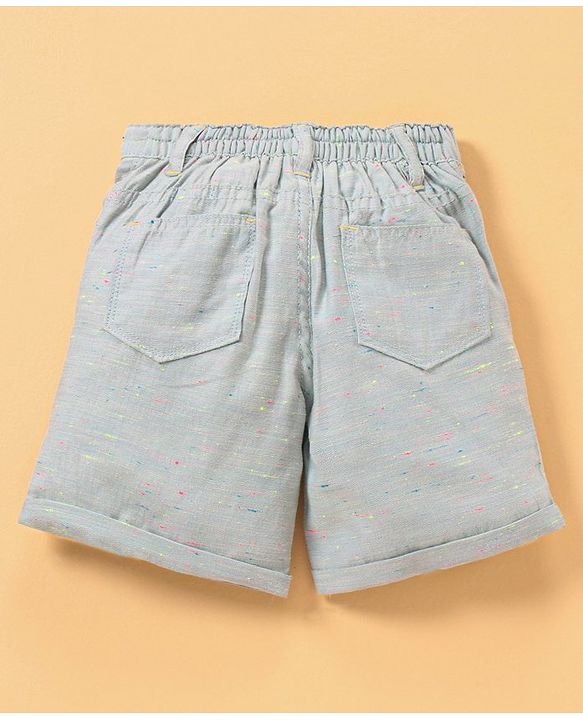 Babyhug Mid Thigh Shorts With Draw Cord - Blue