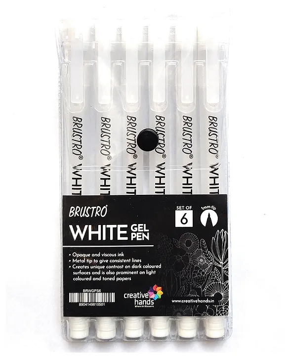 Buy Brustro Black Technical Pen Brush Tip (Pack Of 6) Online at